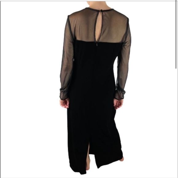 Vintage Velvet Sheer Neckline Dress - Picture 2 of 9